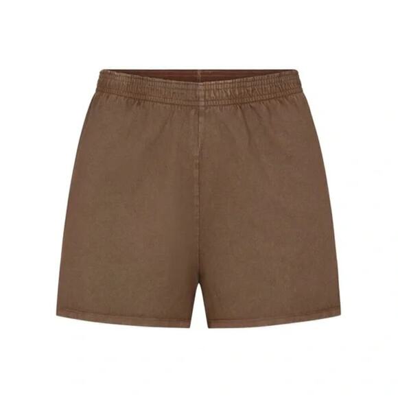 SKIMS Outdoor Drapey Sofi Shorts Pull On Classic Boxer Cocoa Brown NWT Size 4X - Picture 1 of 12